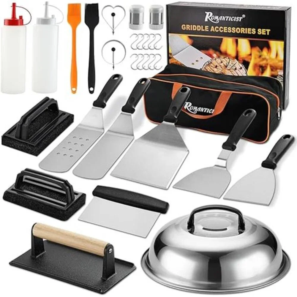 29PCS Griddle Accessories Set - Flat Top Teppanyaki Spatula Set